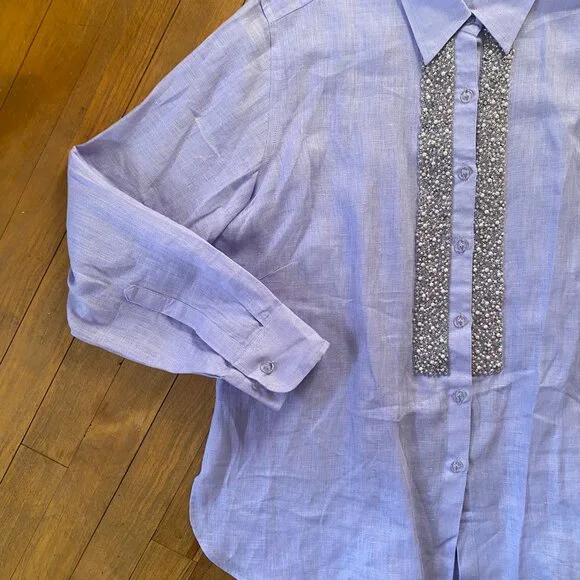 Bella Tu Gorsuch Linen Beaded Blouse - Picture 4 of 8